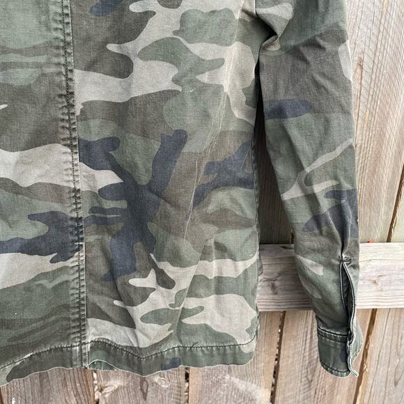 Abercrombie Camo Military Jacket Womens Patch Utility Casual Coat Green Small - Picture 6 of 14